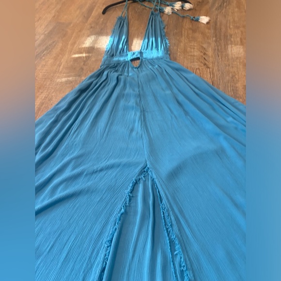 🔥 Free People Look Into The Sun Maxi Dress In Blue Moon Size Small (NWOT) - Picture 8 of 16